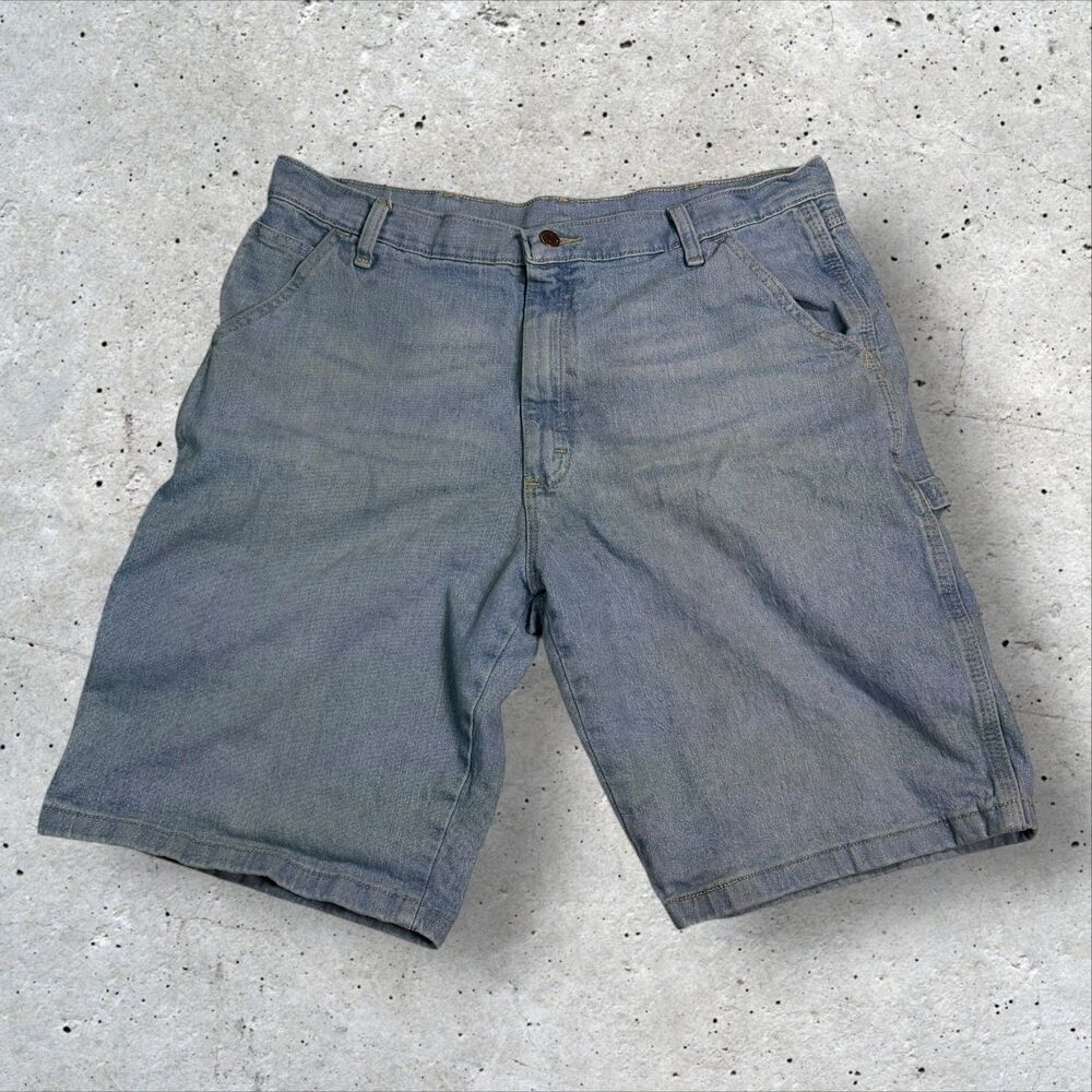 Wrangler Carpenter Denim Shorts Men’s 36 Blue Workwear Utility Vintage